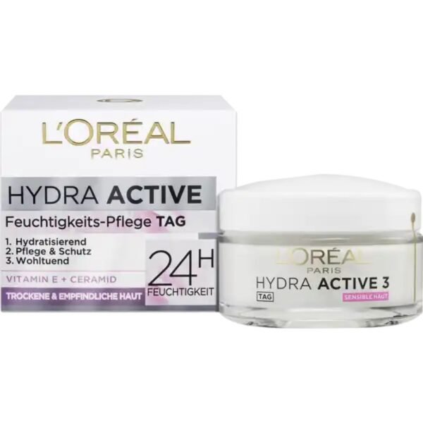 L'ORÉAL PARiS Hydra Active 3 Face Cream Dry Sensitive Skin, 50 ml