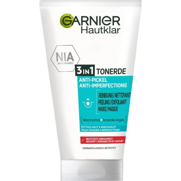 Garnier Skin Active Anti-Pimple Cleansing Cream Skin Clear 3in1 Clay, 150 ml