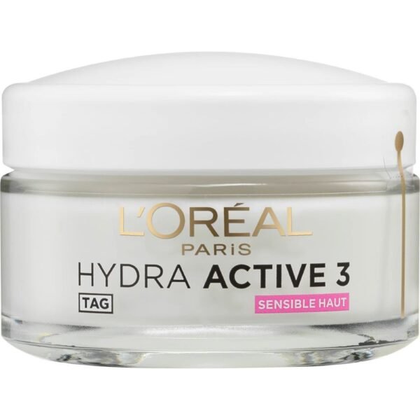 L'ORÉAL PARiS Hydra Active 3 Face Cream Dry Sensitive Skin, 50 ml - Image 2